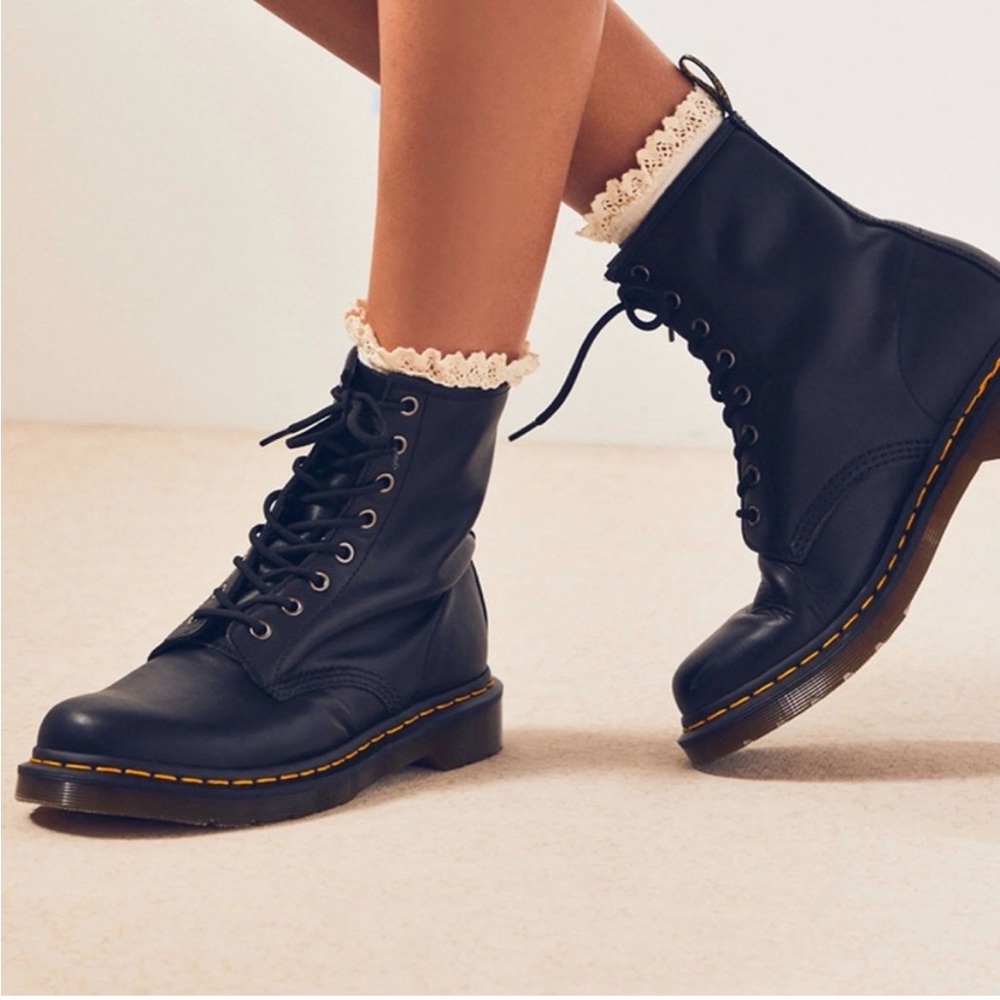 Dr. Martens Black Luana Lace-Up Combat Boots